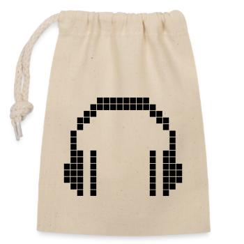 8 BIT Headphones - Closable cotton gift bag (14x20cm) - nature - Front
