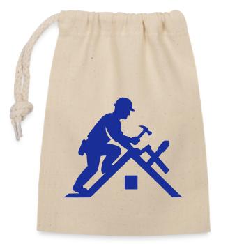 Roofer Roof - Closable cotton gift bag (14x20cm) - nature - Front