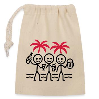 L’équipe de la fête sur la plage célèbre - Sac cadeau en coton avec cordon (14 x 20 cm) - nature - Devant