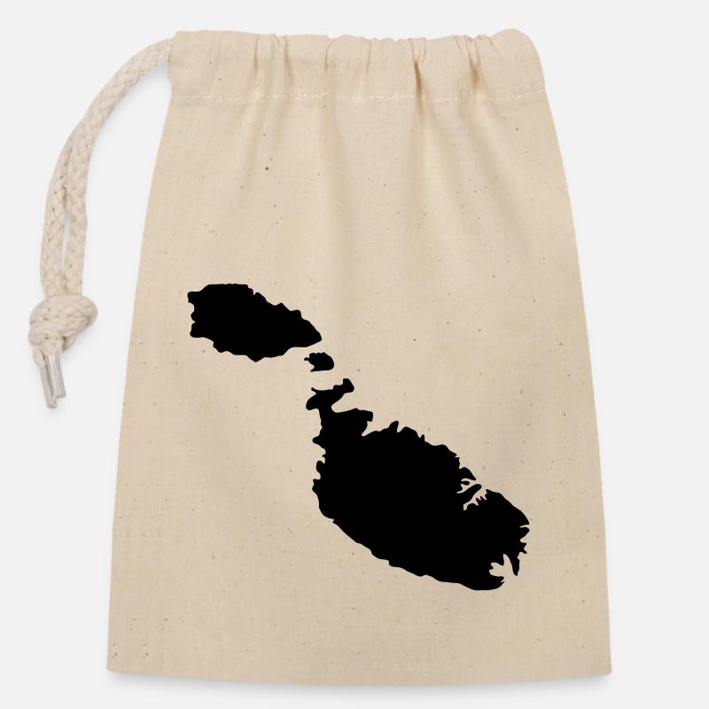 Malte - Sac cadeau en coton avec cordon (14 x 20 cm) - nature