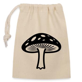 mushroom - Closable cotton gift bag (14x20cm) - nature - Front