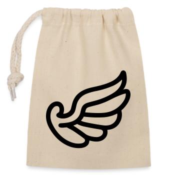 Angel Wings - Closable cotton gift bag (14x20cm) - nature - Front