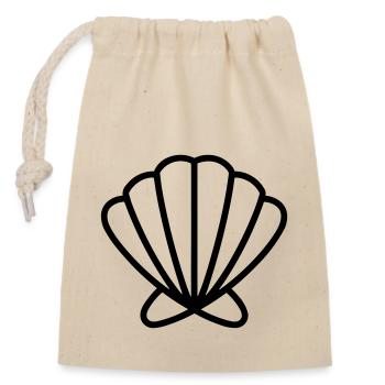 Shell - Closable cotton gift bag (14x20cm) - nature - Front