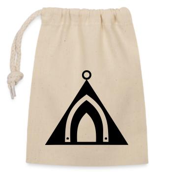 tente de camping - Sac cadeau en coton avec cordon (14 x 20 cm) - nature - Devant