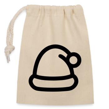 bonnet de noel - Sac cadeau en coton avec cordon (14 x 20 cm) - nature - Devant