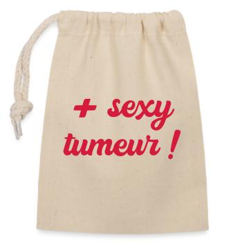 Plus sexy tumeur (rouge) - Sac cadeau en coton avec cordon (14 x 20 cm) - nature - Devant