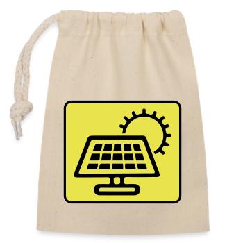 Photovoltaic System Symbol Solar Energy - Closable cotton gift bag (14x20cm) - nature - Front