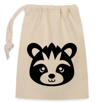 Kleiner Panda - Verschließbarer Geschenkbeutel aus Baumwolle (14x20cm) - Natur - Vorne