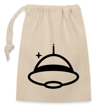 flying saucer - Closable cotton gift bag (14x20cm) - nature - Front