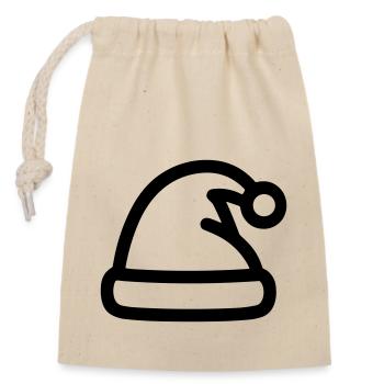 bonnet de noel - Sac cadeau en coton avec cordon (14 x 20 cm) - nature - Devant