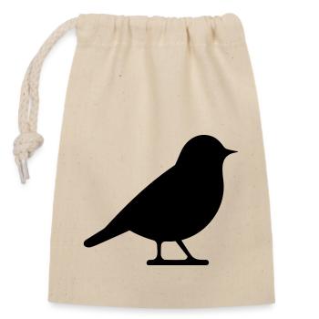 Little bird - Closable cotton gift bag (14x20cm) - nature - Front