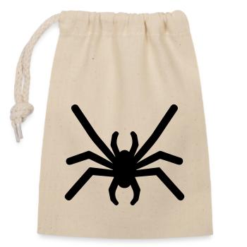 Spinne - Verschließbarer Geschenkbeutel aus Baumwolle (14x20cm) - Natur - Vorne