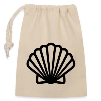 Shell - Closable cotton gift bag (14x20cm) - nature - Front