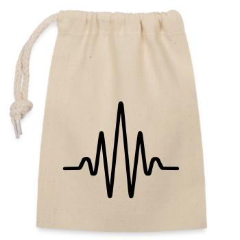 Pulse, heartbeat - Closable cotton gift bag (14x20cm) - nature - Front