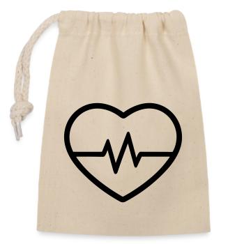 battement de coeur - Sac cadeau en coton avec cordon (14 x 20 cm) - nature - Devant