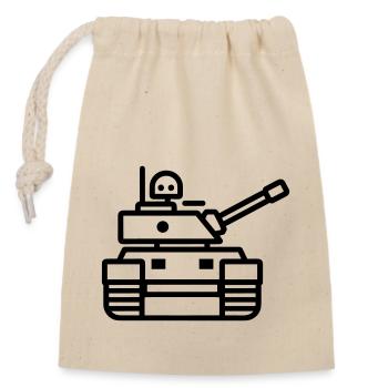 tank - Closable cotton gift bag (14x20cm) - nature - Front
