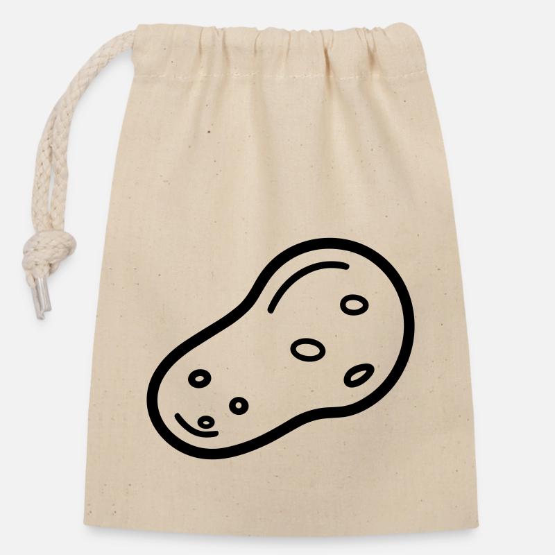 patate - Sac cadeau en coton avec cordon (14 x 20 cm) - nature
