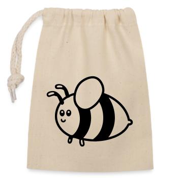 Abeille - Sac cadeau en coton avec cordon (14 x 20 cm) - nature - Devant