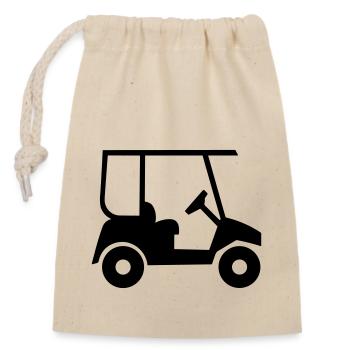 Golfwagen - Verschließbarer Geschenkbeutel aus Baumwolle (14x20cm) - Natur - Vorne