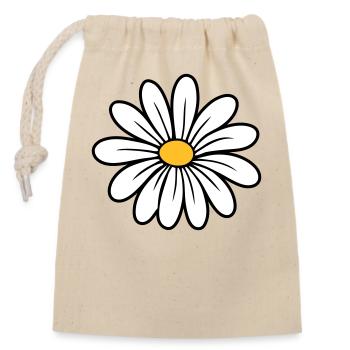 Gänseblümchen - Verschließbarer Geschenkbeutel aus Baumwolle (14x20cm) - Natur - Vorne
