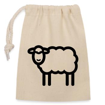 sheep - Closable cotton gift bag (14x20cm) - nature - Front