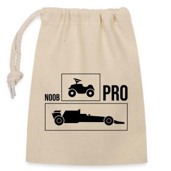 Noob vs Pro Car - Closable cotton gift bag (14x20cm) - nature - Front