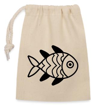 fish - Closable cotton gift bag (14x20cm) - nature - Front