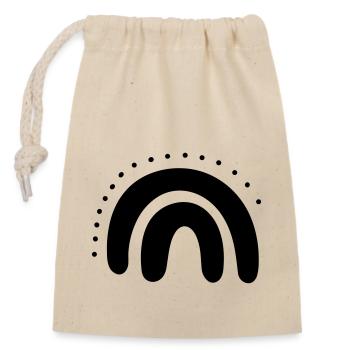 Arc en ciel - Sac cadeau en coton avec cordon (14 x 20 cm) - nature - Devant