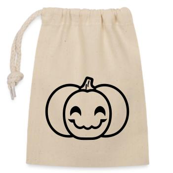 pumpkin - Closable cotton gift bag (14x20cm) - nature - Front