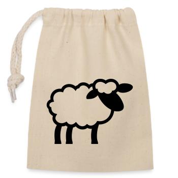 sheep - Closable cotton gift bag (14x20cm) - nature - Front