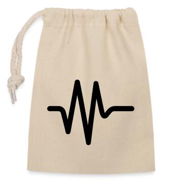 Heartbeat - Closable cotton gift bag (14x20cm) - nature - Front