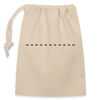 Dashed underscore to design yourself - Closable cotton gift bag (14x20cm) - nature - Front