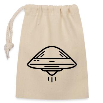flying saucer - Closable cotton gift bag (14x20cm) - nature - Front