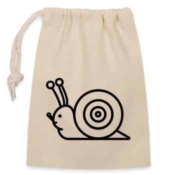 Schnecke - Verschließbarer Geschenkbeutel aus Baumwolle (14x20cm) - Natur - Vorne