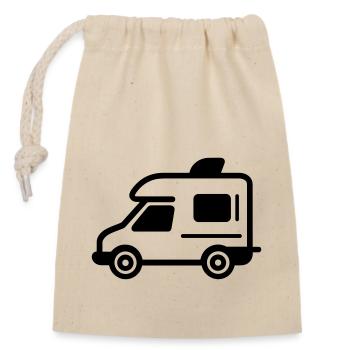 camping car - Sac cadeau en coton avec cordon (14 x 20 cm) - nature - Devant