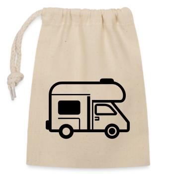 Motorhome - Closable cotton gift bag (14x20cm) - nature - Front