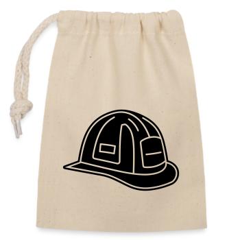 Casque de pompier - Sac cadeau en coton avec cordon (14 x 20 cm) - nature - Devant