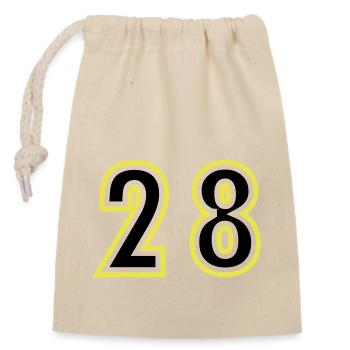 28 Number College - Closable cotton gift bag (14x20cm) - nature - Front
