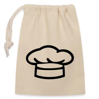 Toque Chef de cuisine - Sac cadeau en coton avec cordon (14 x 20 cm) - nature - Devant