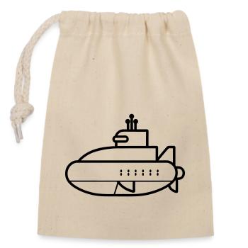 bateau Sous-marin - Sac cadeau en coton avec cordon (14 x 20 cm) - nature - Devant
