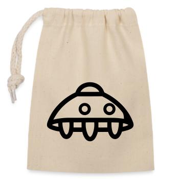 flying saucer - Closable cotton gift bag (14x20cm) - nature - Front