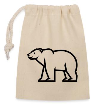 Polar bear - Closable cotton gift bag (14x20cm) - nature - Front