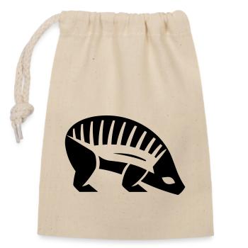 Armadillo - Closable cotton gift bag (14x20cm) - nature - Front