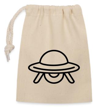 flying saucer - Closable cotton gift bag (14x20cm) - nature - Front