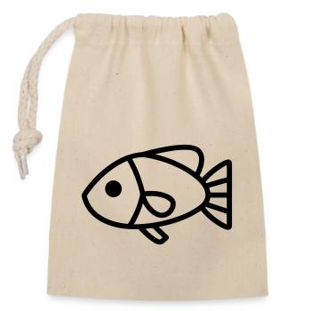 fish - Closable cotton gift bag (14x20cm) - nature - Front