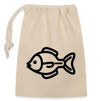 Fish - Closable cotton gift bag (14x20cm) - nature - Front