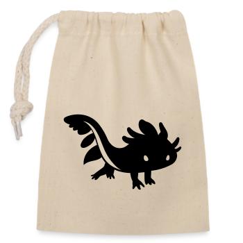 Axolotl - Verschließbarer Geschenkbeutel aus Baumwolle (14x20cm) - Natur - Vorne