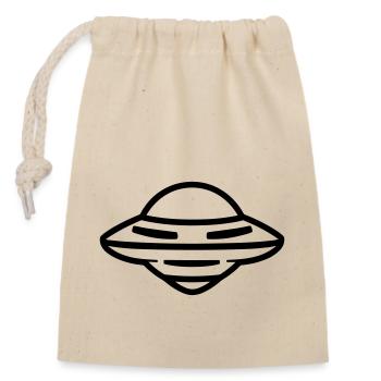 flying saucer - Closable cotton gift bag (14x20cm) - nature - Front