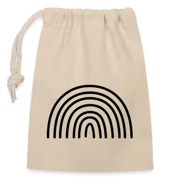 Arc en ciel - Sac cadeau en coton avec cordon (14 x 20 cm) - nature - Devant