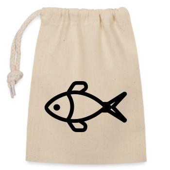 fish - Closable cotton gift bag (14x20cm) - nature - Front